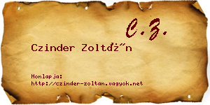 Czinder Zoltán névjegykártya
